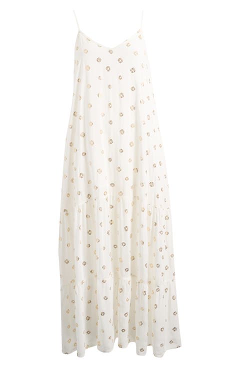 Metallic Dot Cover-Up Dress