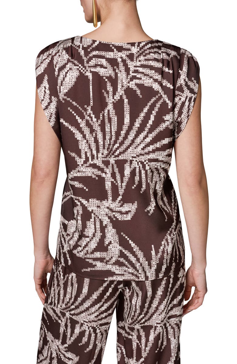 Donna Karan New York Print Cap Sleeve Top, Alternate, color,