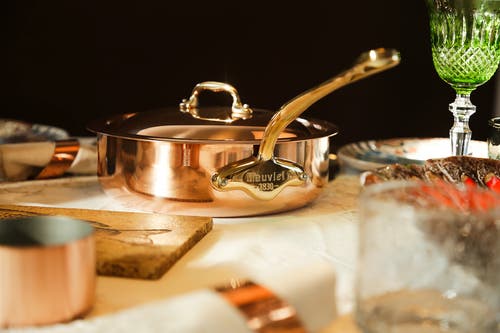 Mauviel M'150s 3 Quart Saute Pan With Cast Bronze Handle In Brown