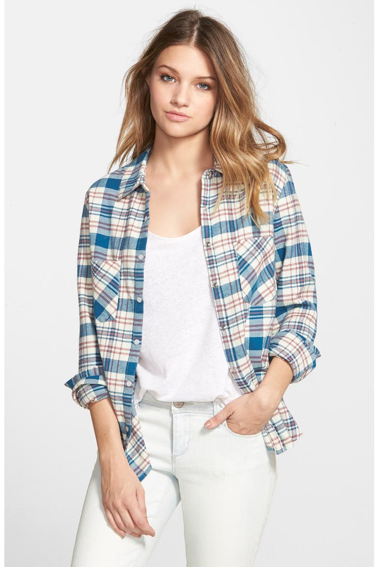 'Slacker' Flannel Shirt, Main, color, NATURAL