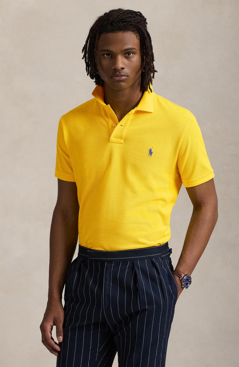 Polo Ralph Lauren The Iconic Solid Yellow Cotton Piqué Polo, Alternate, color, 
