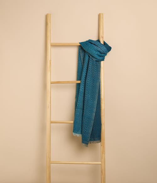 Feelgoodz Artisan Woven Hayden 100% Recycled Acrylic Oversized Wrap Winter Scarf In Blue