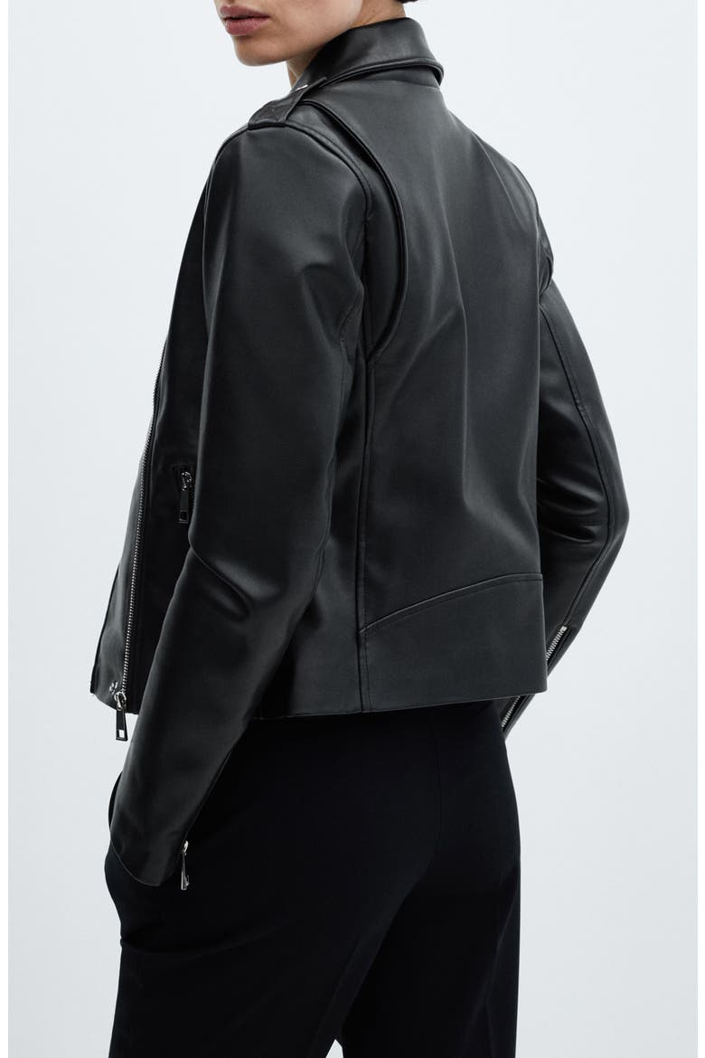 Liz Faux Leather Moto Jacket, Alternate, color, BLACK