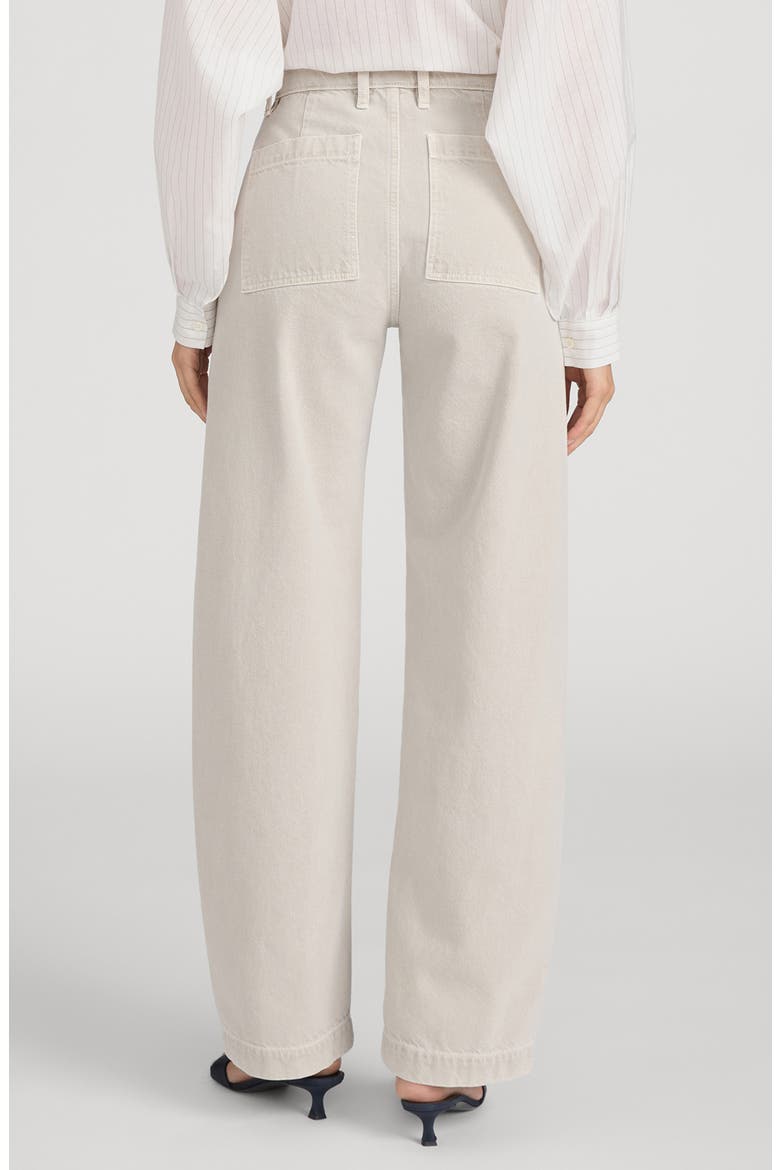 The Bow High Waist Wide Leg Utility Jeans, Alternate, color, FLAX