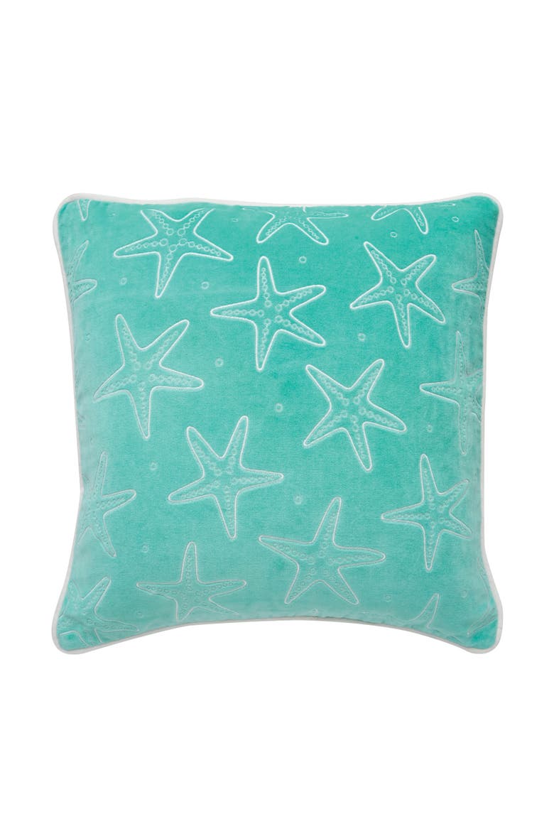 Seastar Teal Velvet Accent Pillow, Main, color, Blue