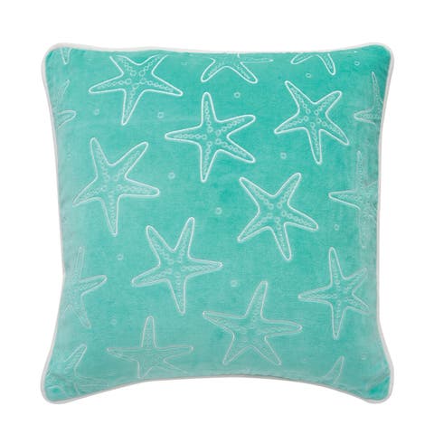 Seastar Teal Velvet Accent Pillow