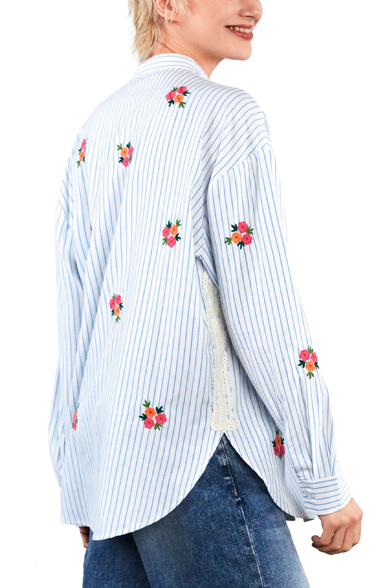 Spring Bloom Embroidered Stripe Shirt - image 2