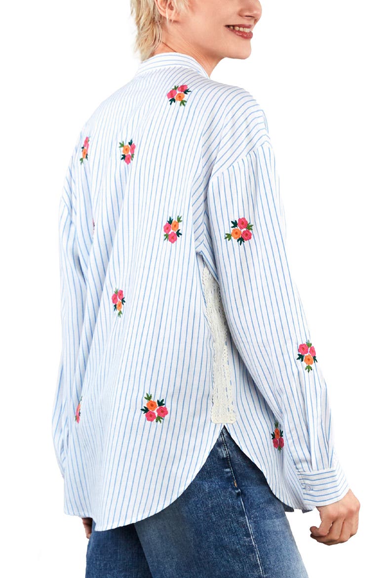 Spring Bloom Embroidered Stripe Shirt, Alternate, color, SPRING STRIPE