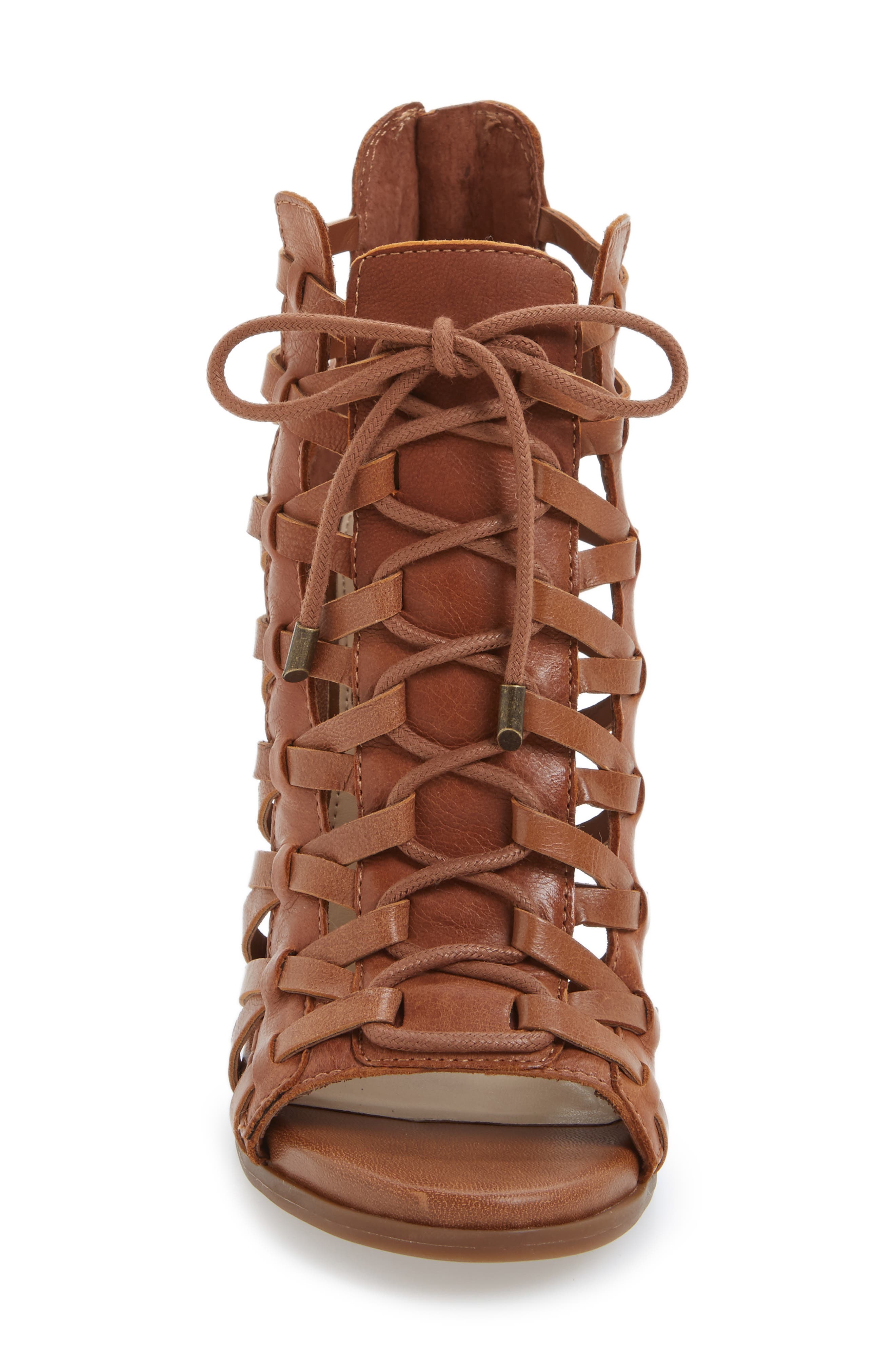 Riana Lace-Up Bootie, Alternate, color, BURNT UMBER LEATHER