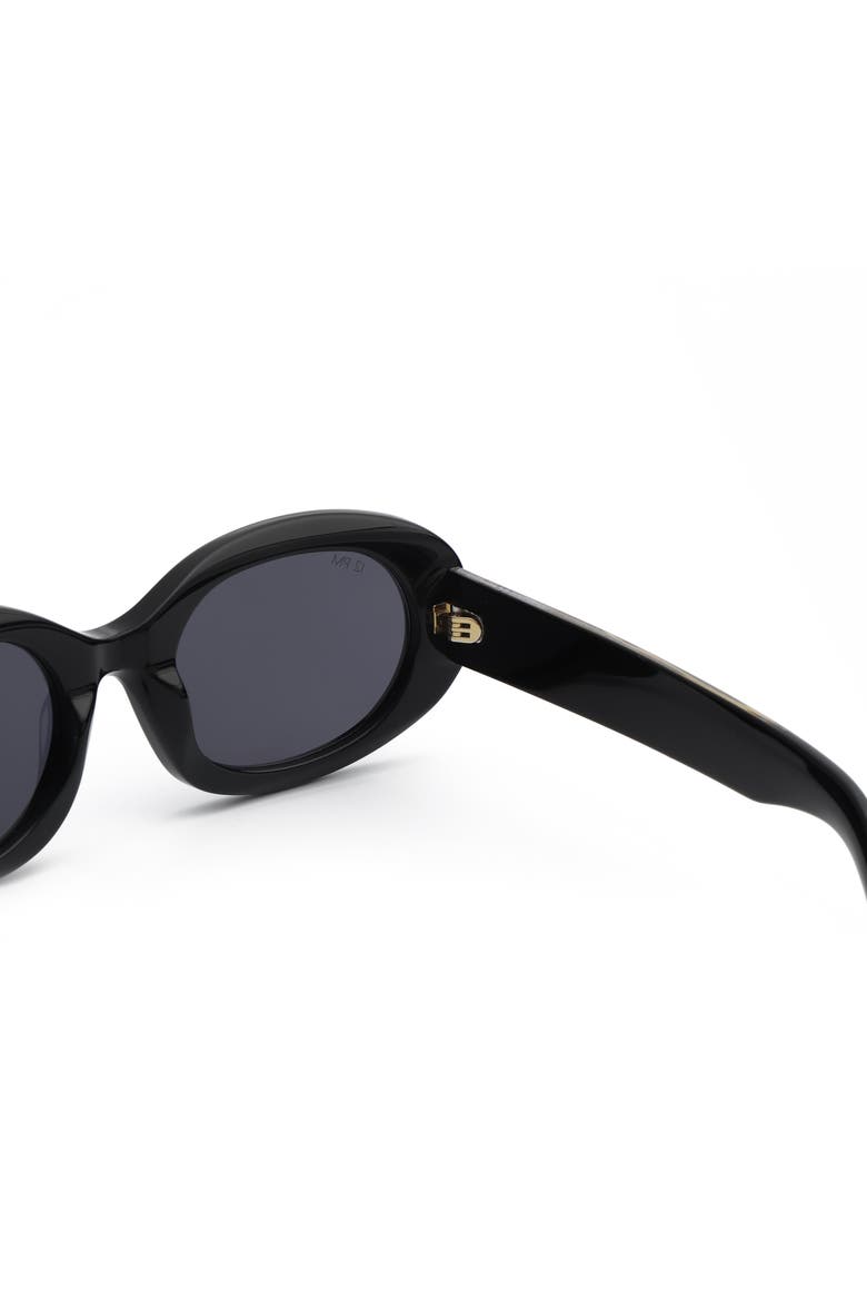 Milan Oval Sunglasses, Alternate, color, Black/Black