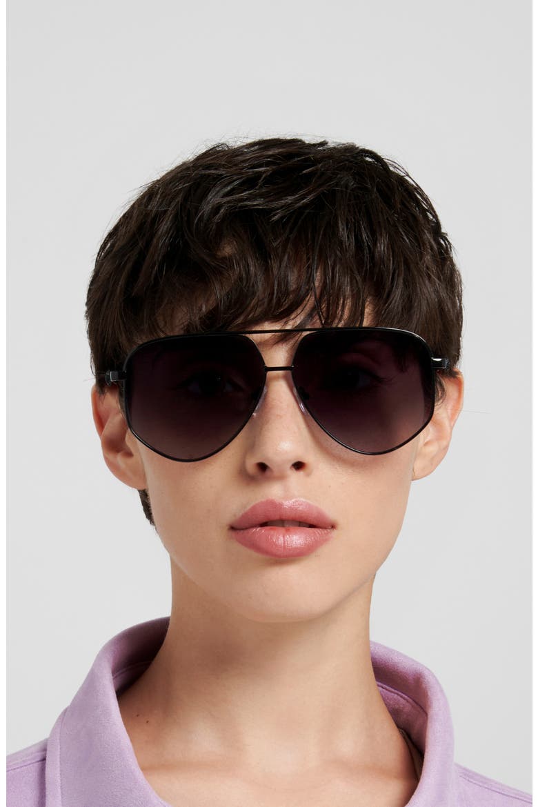 64mm Square Sunglasses, Alternate, color, BLACK/ DARK GREY SF