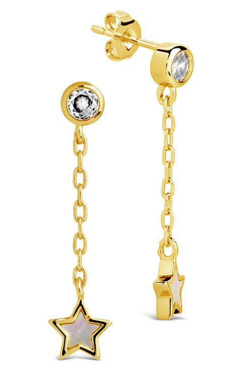 Deja Cubic Zirconia & Mother-of-Pearl Star Drop Earrings