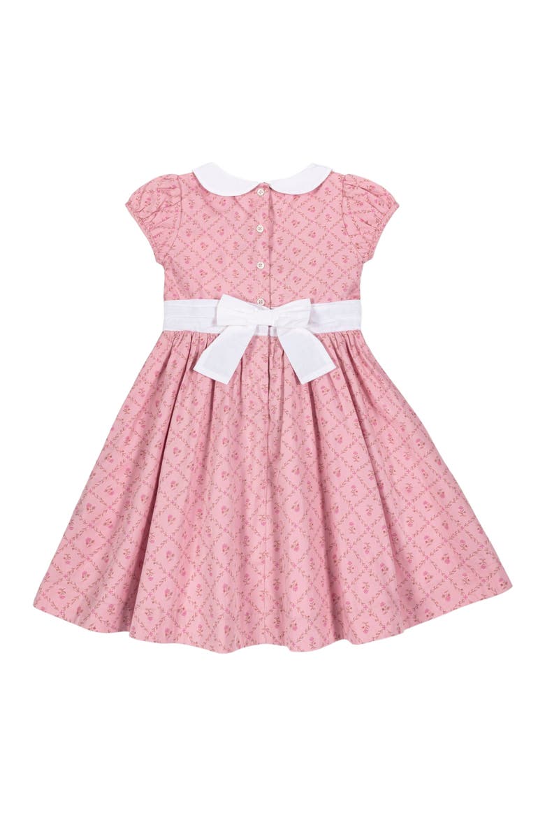 Girls' Organic Sateen Peter Pan Collar Dress, Kids, Alternate, color, Pink Lattice Floral