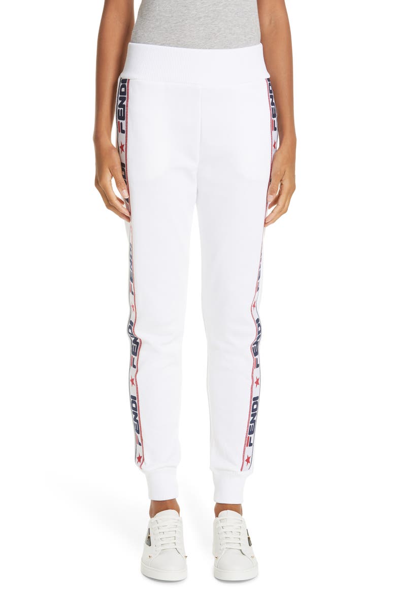 x FILA Mania Logo Jersey Track Pants, Main, color, WHITE