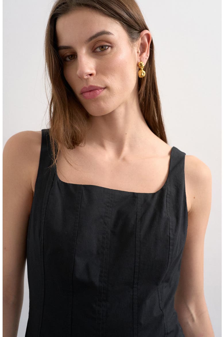 Drop Hem Cotton Maxi Sundress, Alternate, color, BLACK