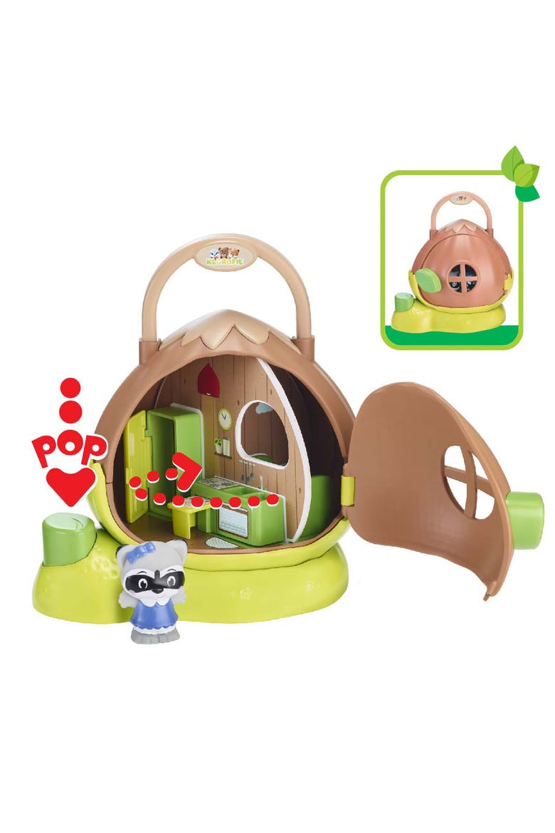 Hazelnut House Mini Home & Raccoon Figurine, Spinning Rooms, Alternate, color, Multicolored
