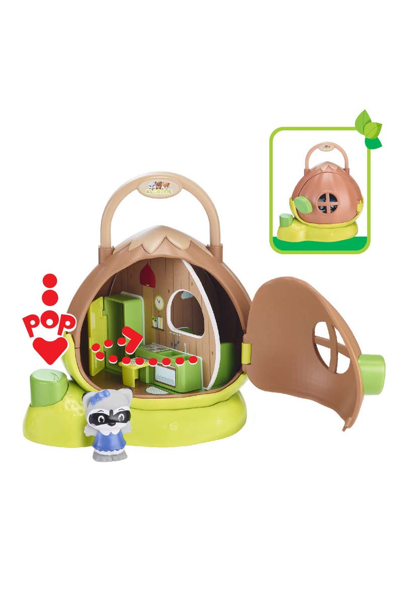 Timber Tots Hazelnut House Mini Home & Raccoon Figurine, Spinning Rooms, Alternate, color, Multicolored