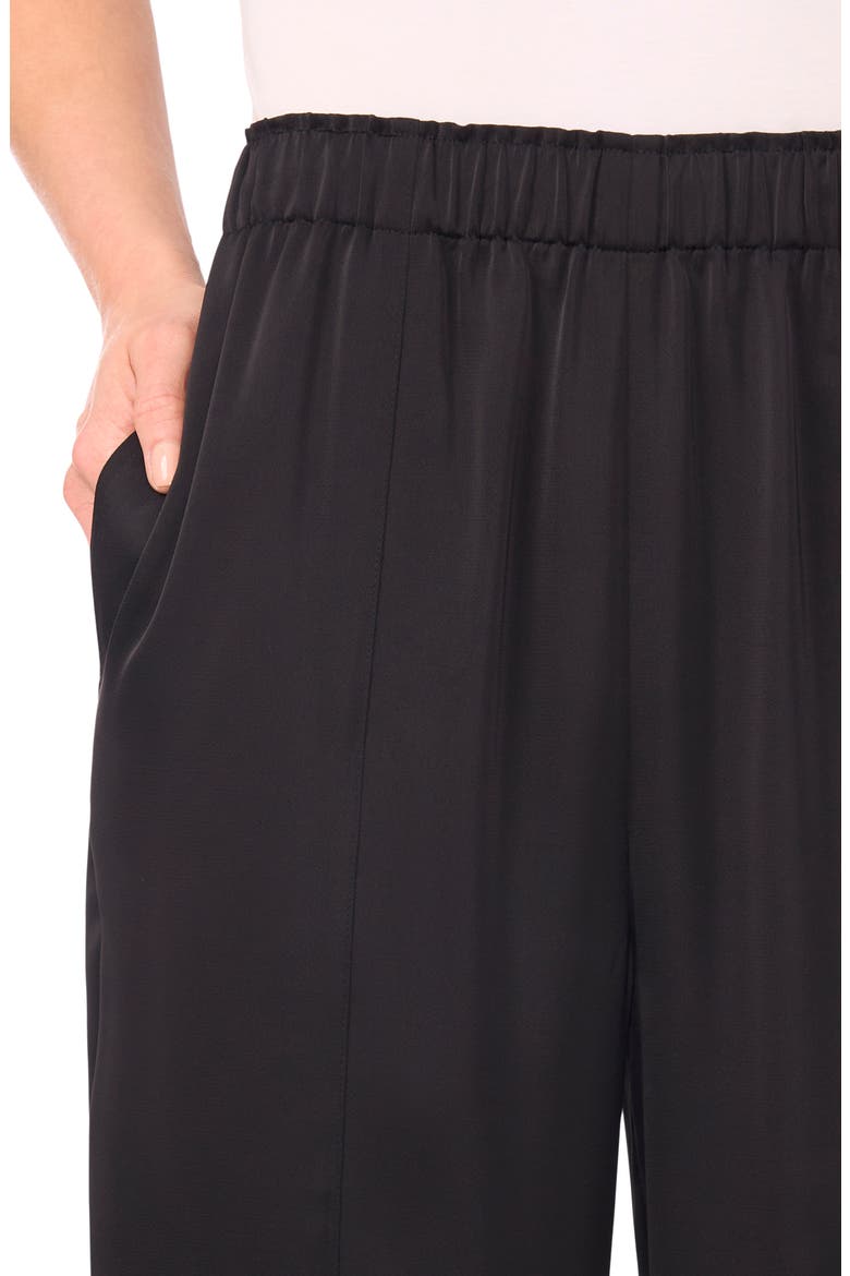 Straight Leg Elastic Waist Pants, Alternate, color, RICH BLACK