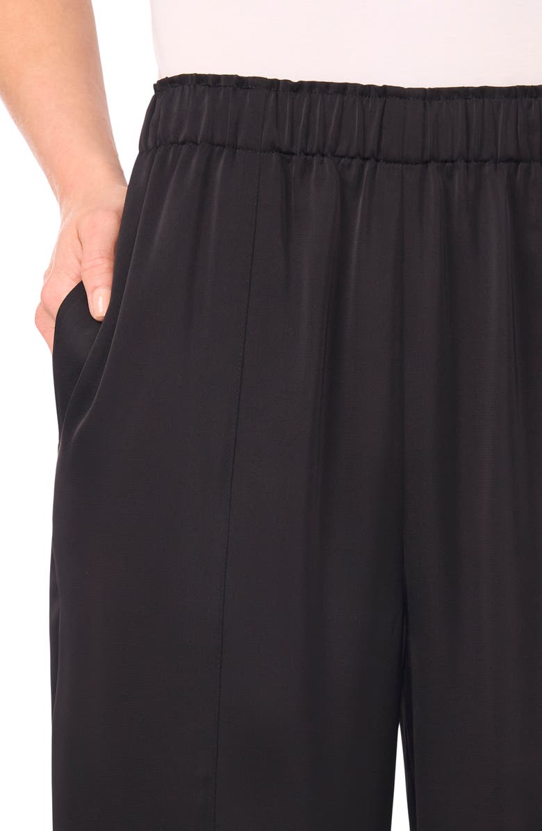CeCe Straight Leg Elastic Waist Pants, Alternate, color, Rich Black