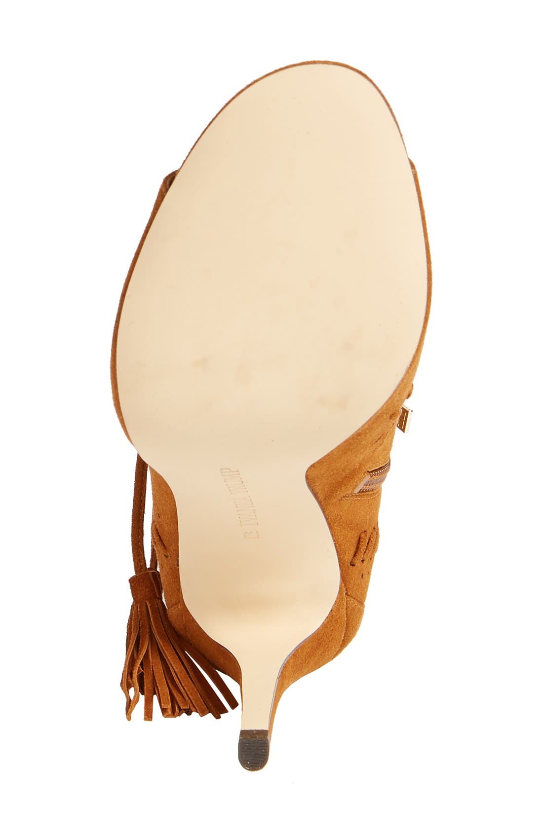 'Daner' Open Toe Bootie, Alternate, color, DARK MODERN COGNAC SUEDE
