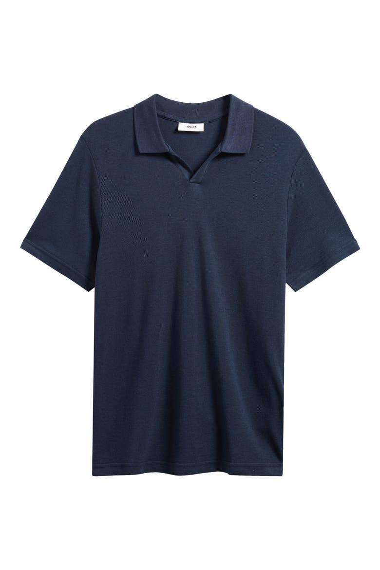 Paul 3462 Johnny Collar Cotton & Lyocell Piqué Polo, Alternate, color, NAVY BLUE