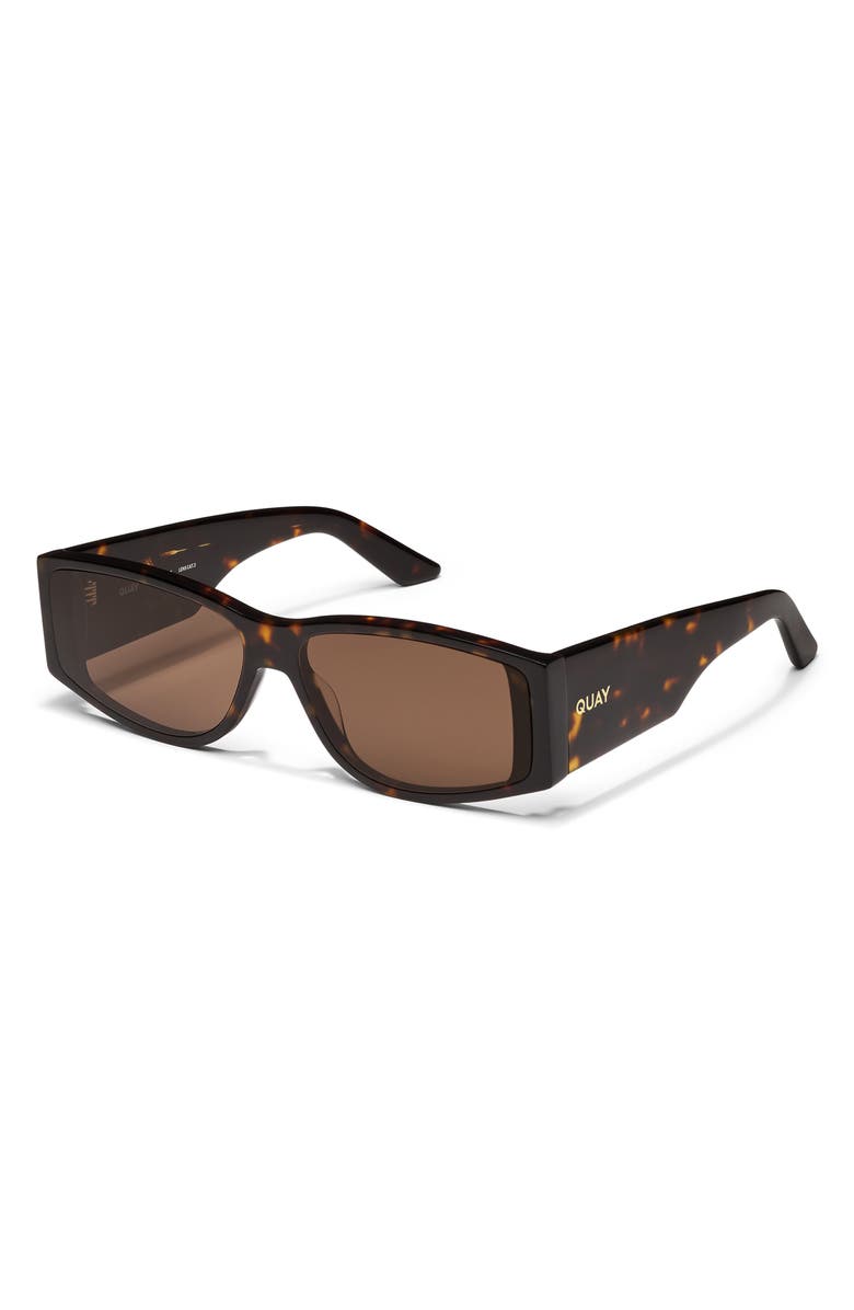 QUAY Not My Fault 63mm Rectangular Sunglasses, Alternate, color, Dark Tort/ Brown