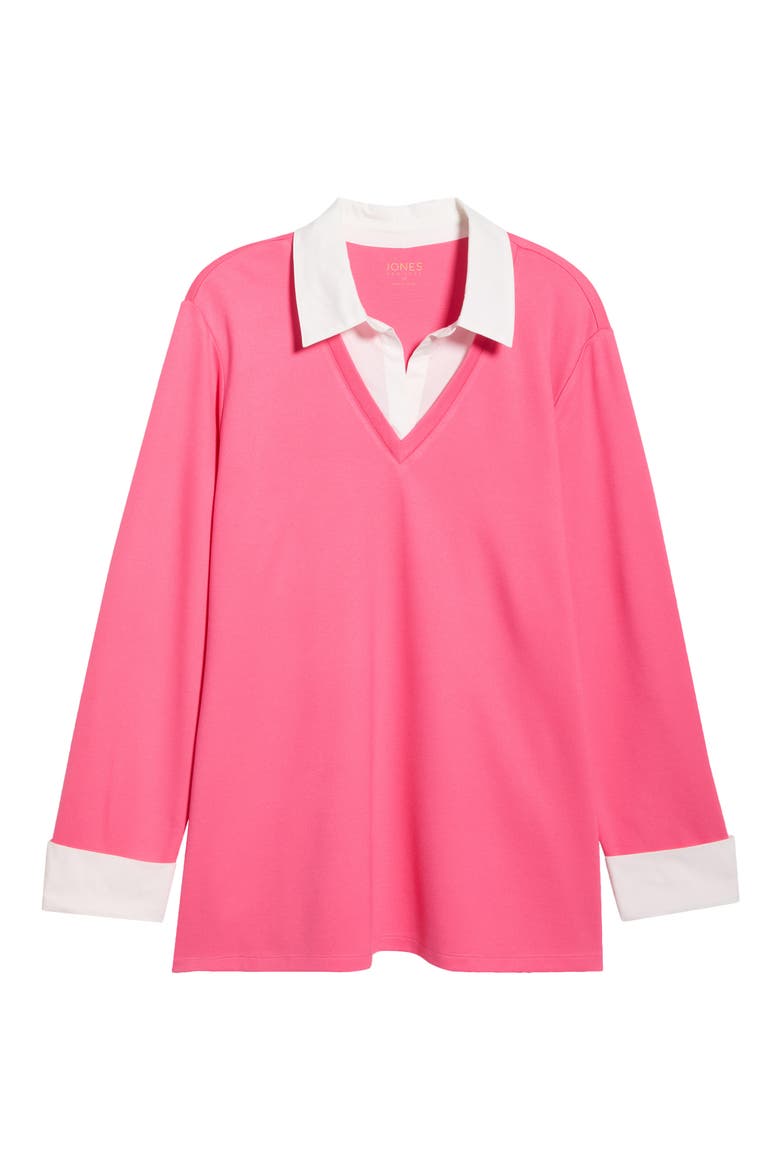 Mixed Media Collar Sweater, Alternate, color, SHERBERT/ NYC WHITE