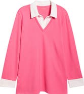 Jones New York Mixed Media Collar Sweater