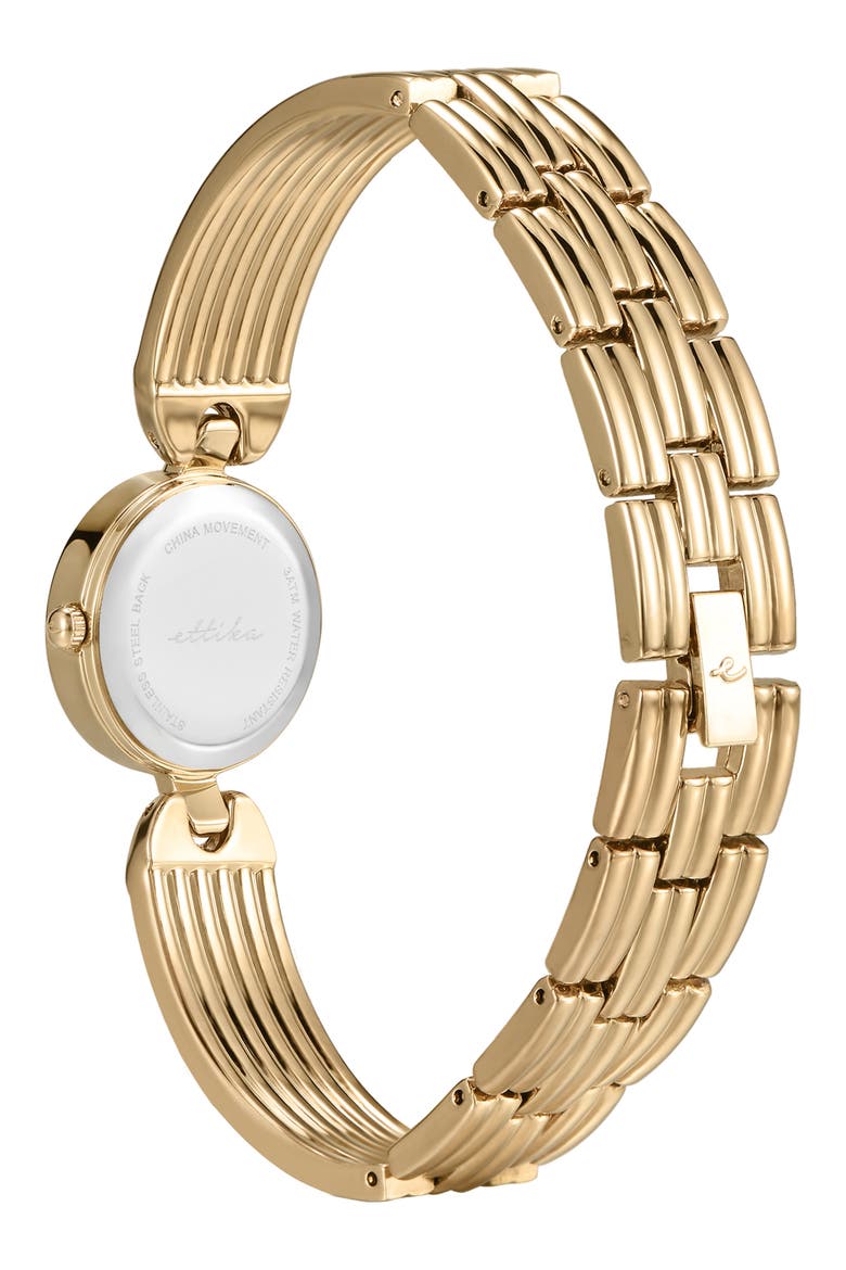 Ribbed Quartz Bracelet Watch, 24mm x 33.5mm, Alternate, color, VANILLA AND GOLD