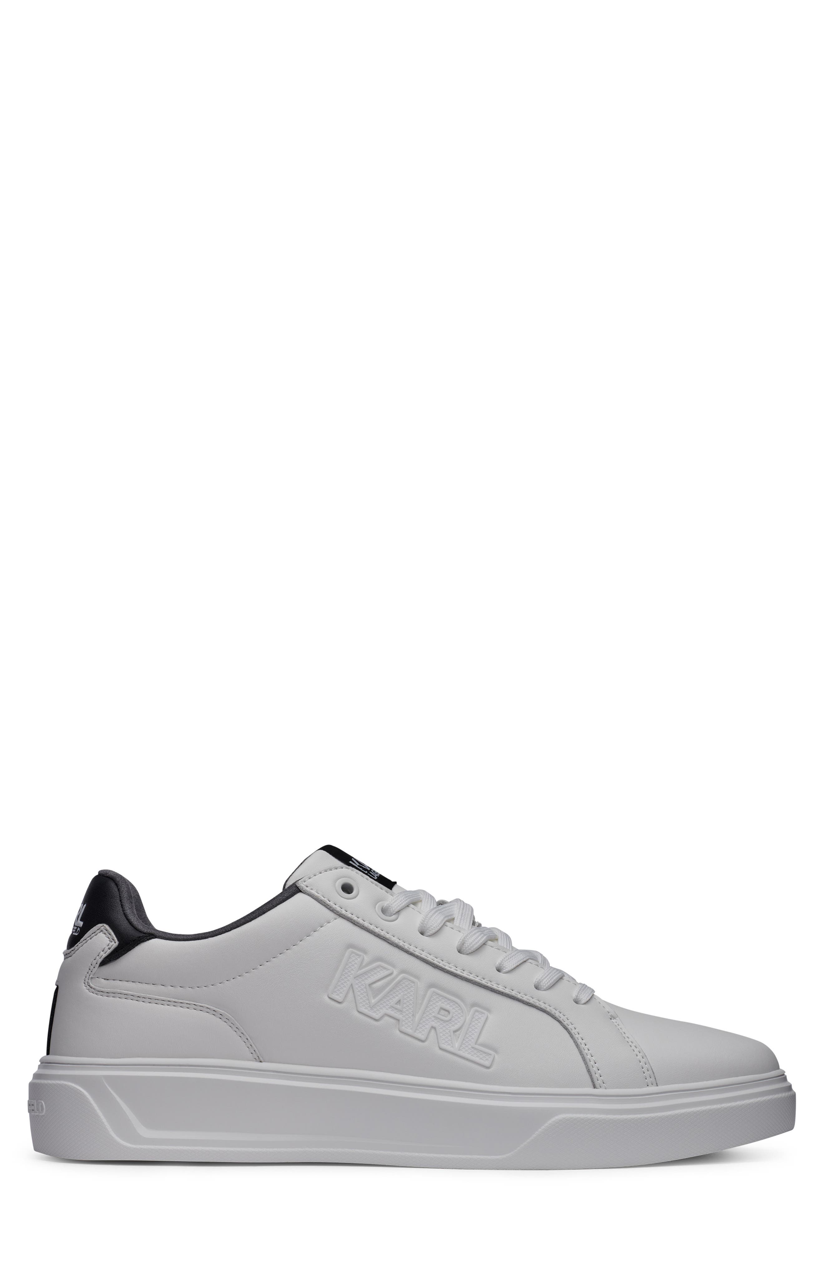 Side Karl Low Top Sneaker, Alternate, color, WHITE