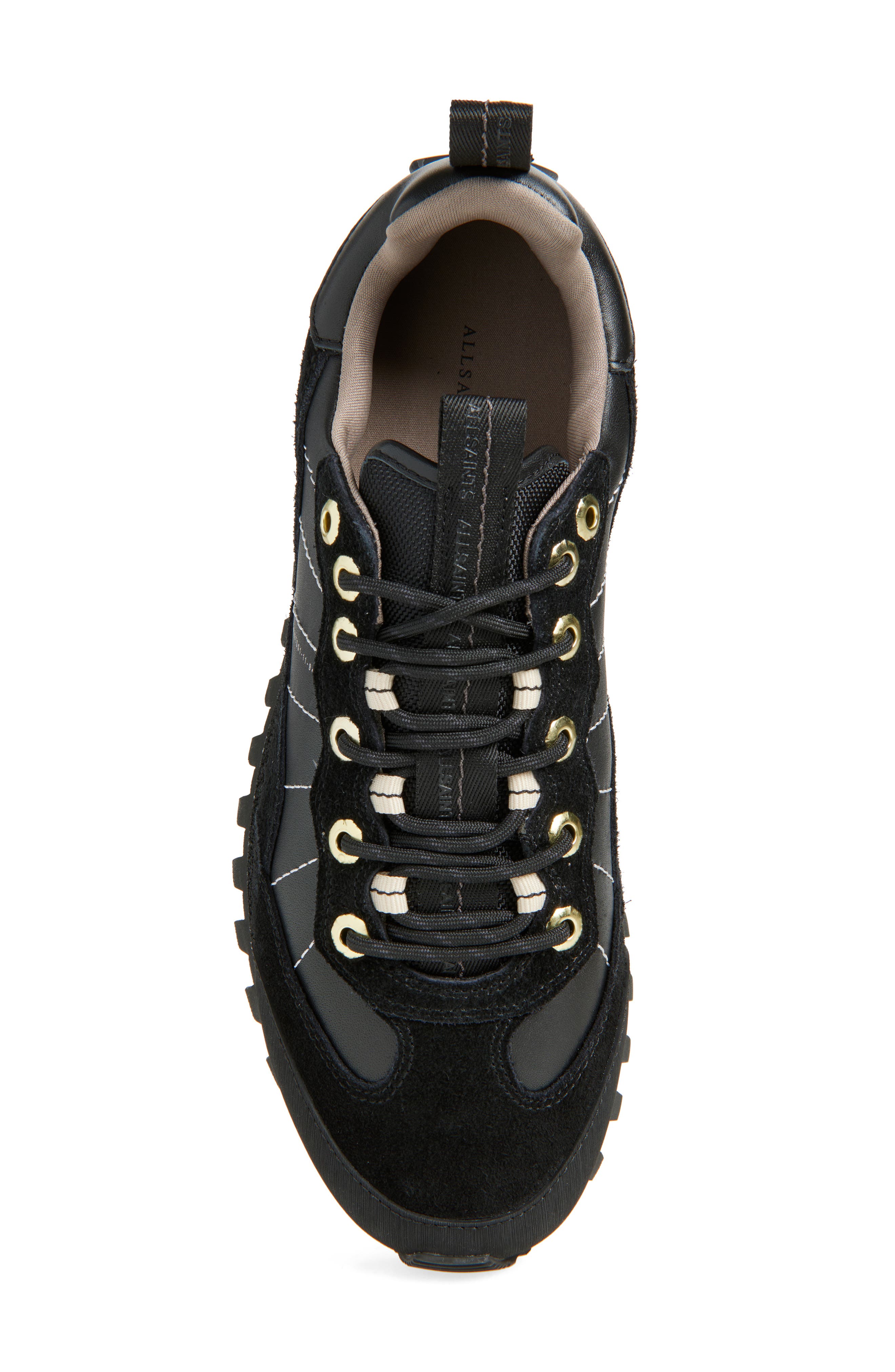 AllSaints Nevis Cleated Sneaker, Alternate, color, Black