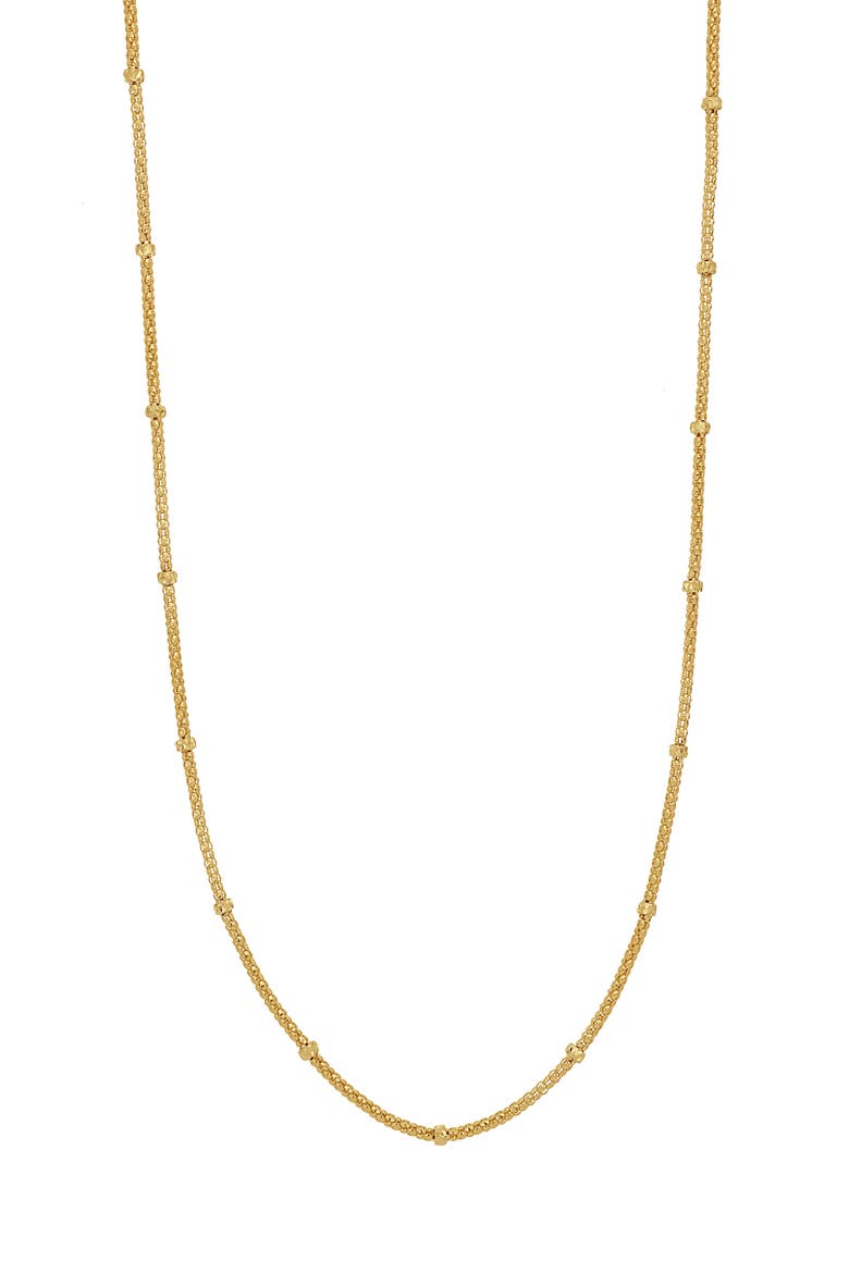 14K Gold Long Satellite Bead Necklace (Nordstrom Exclusive), Main, color, 14K YELLOW GOLD