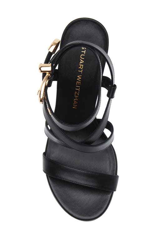 Stuart Weitzman Maven Leather Buckle Strappy Sandals