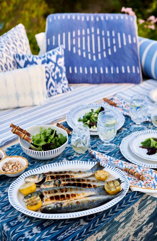 Juliska Sitio Stripe 17 Serving Platter In Blue