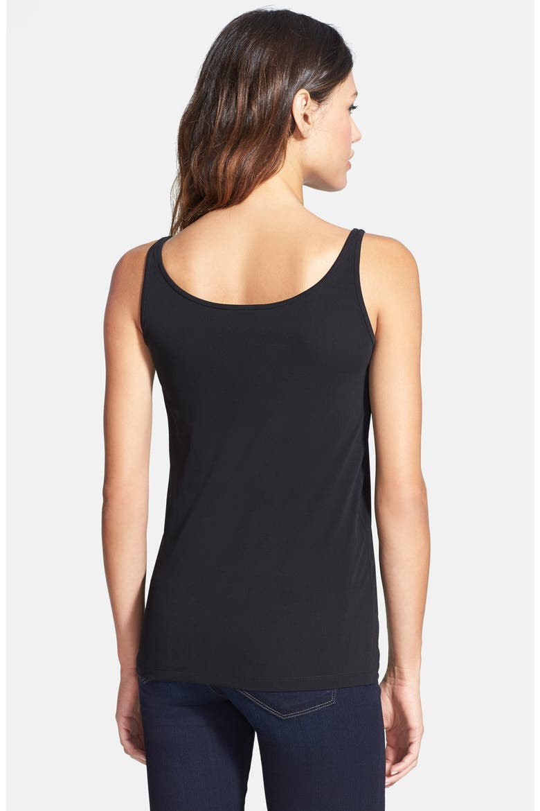 Scoop Neck Silk Camisole, Main, color, BLACK
