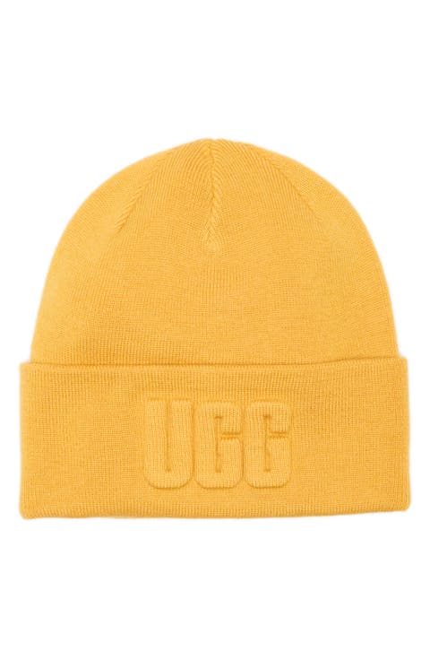 Raised Logo Cuff Knit Beanie