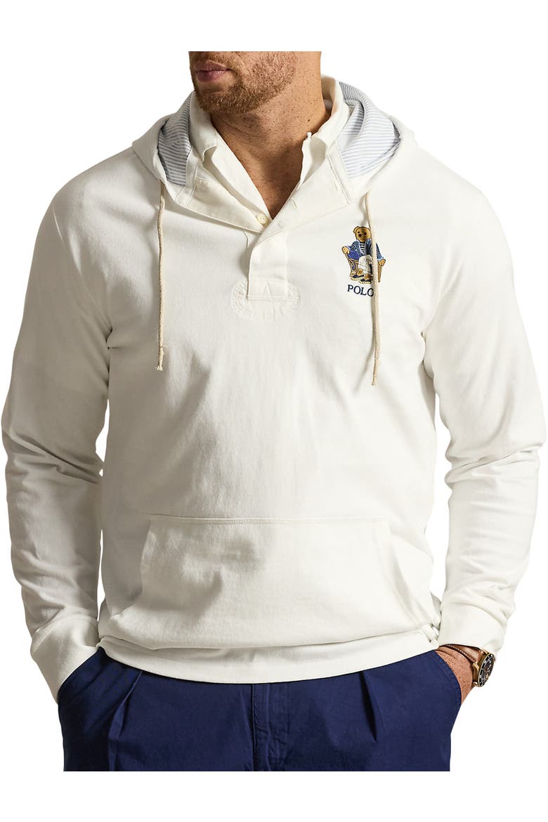 Big & Tall Hooded Newport Bear T-Shirt, Main, color, NEWPORT BEAR WHITE