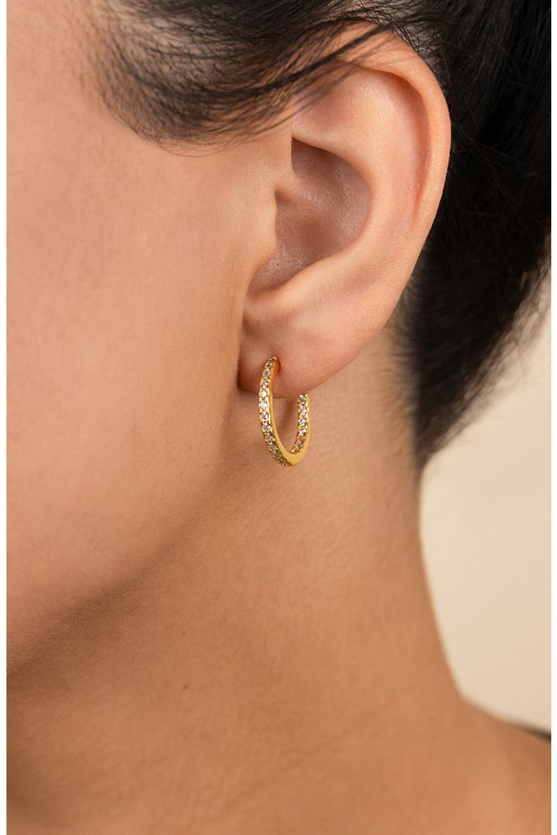 Lilia Cubic Zirconia Infinity Hoop Earrings, Alternate, color, GOLD