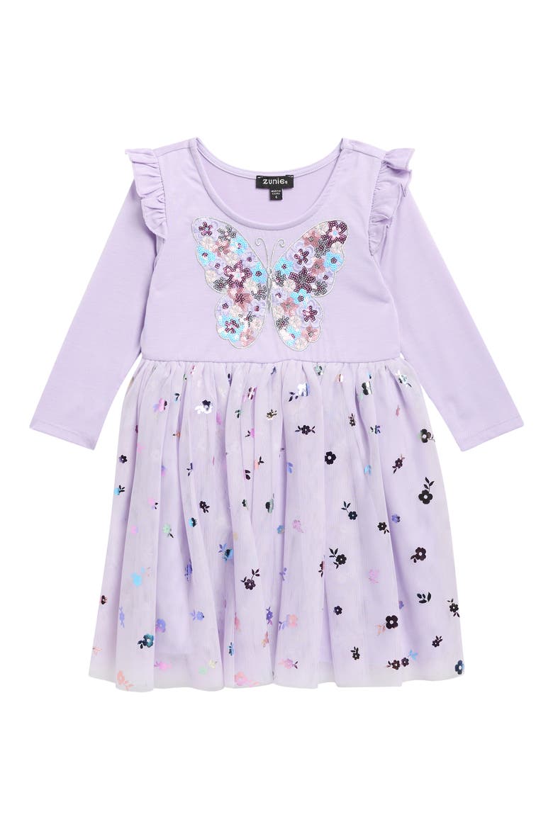 Kids' Sequin Butterfly Tutu Dress, Main, color, LILAC