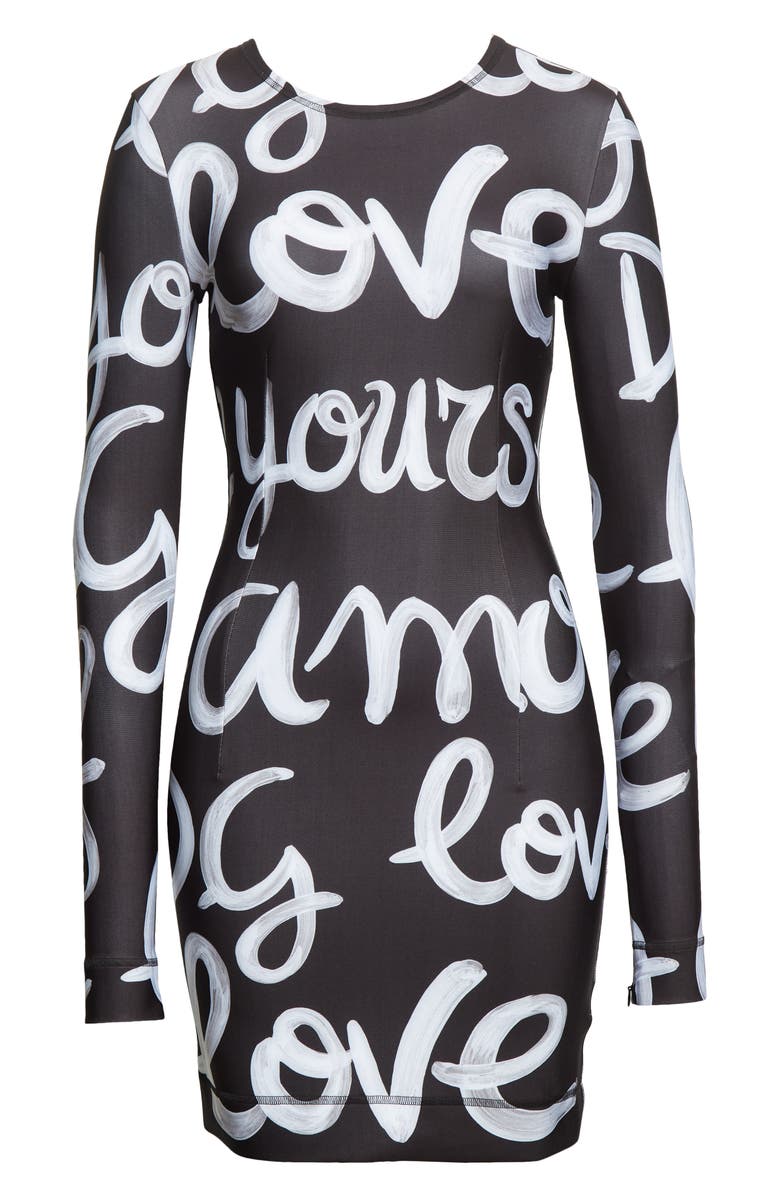 Dolce&Gabbana Love Yourself Stretch Jersey Minidress, Alternate, color, 