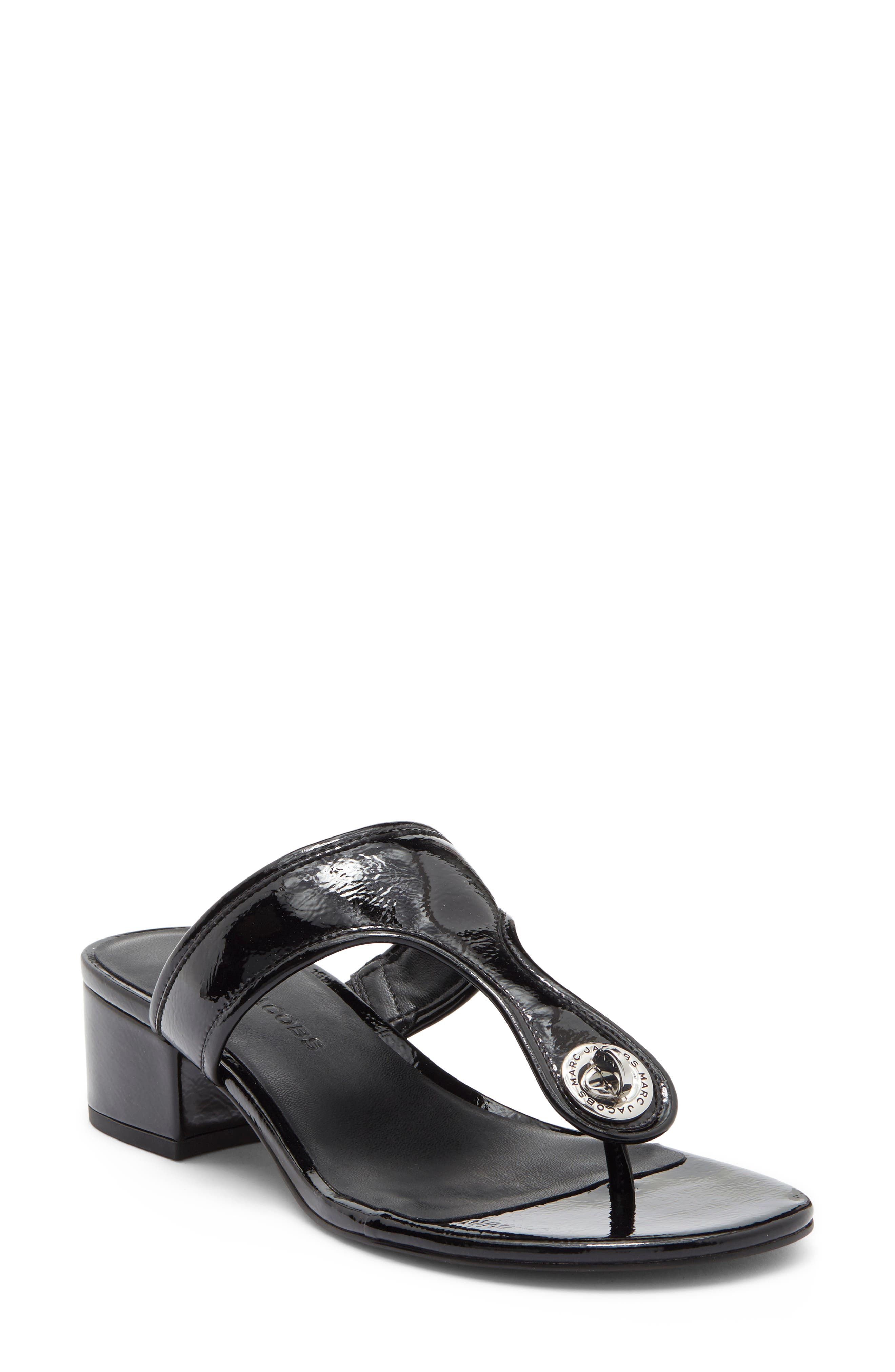The Turnlock Heel T-Sandal, Main, color, BLACK