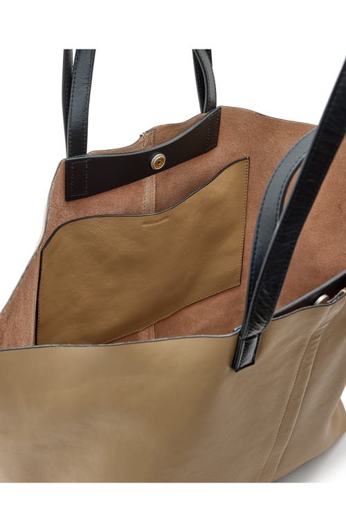 Shop Allsaints Phoenix Leather East/west Tote In Mink Brown