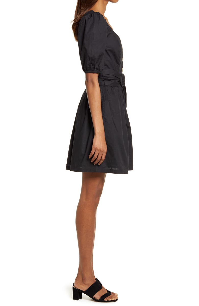 French Connection Besima Belted Cotton Poplin Dress, Alternate, color, 