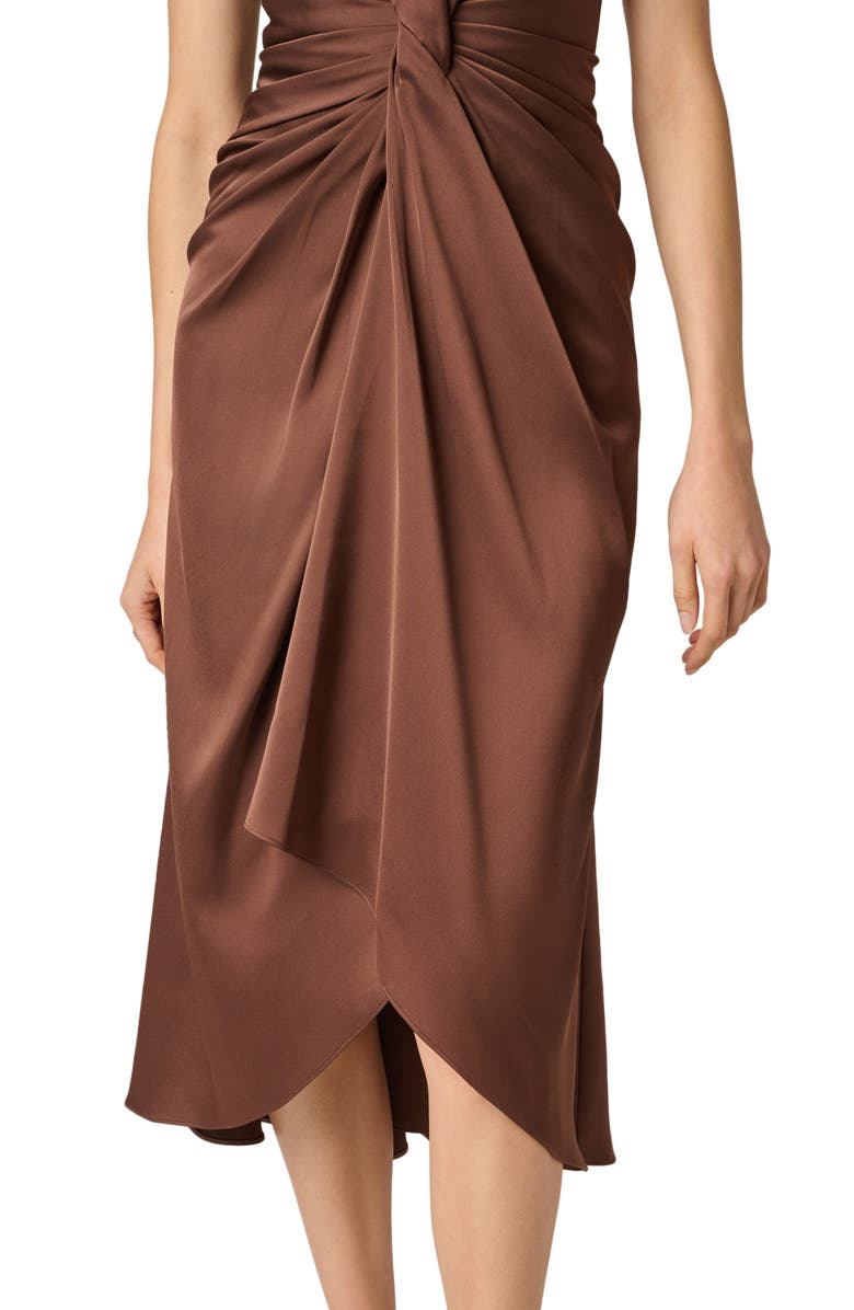 Aidan Mattox Crepe Back Satin Midi Dress, Alternate, color,
