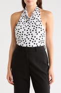 Renee C Polka Dot Knit Halter Top