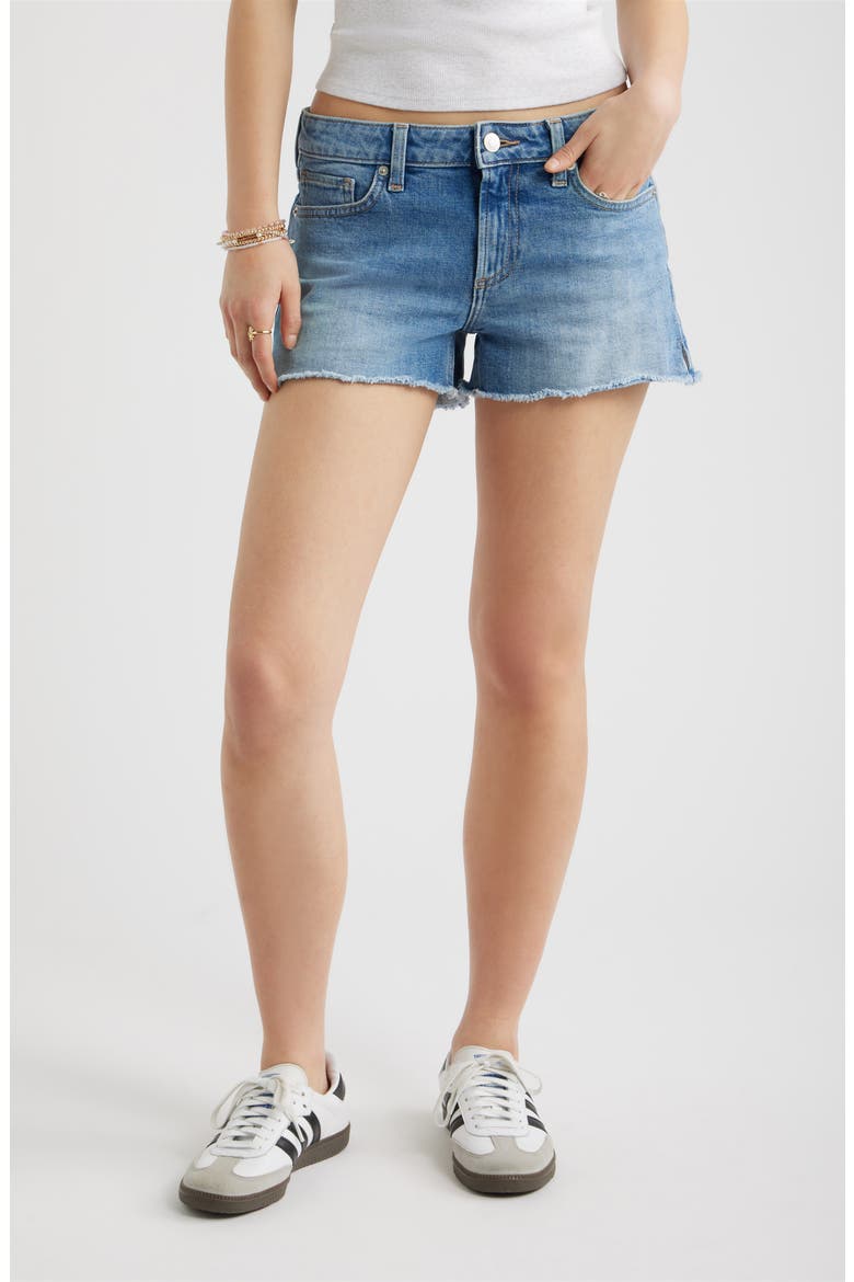 Festival Fray Hem Denim Shorts, Main, color, WESTERN WASH