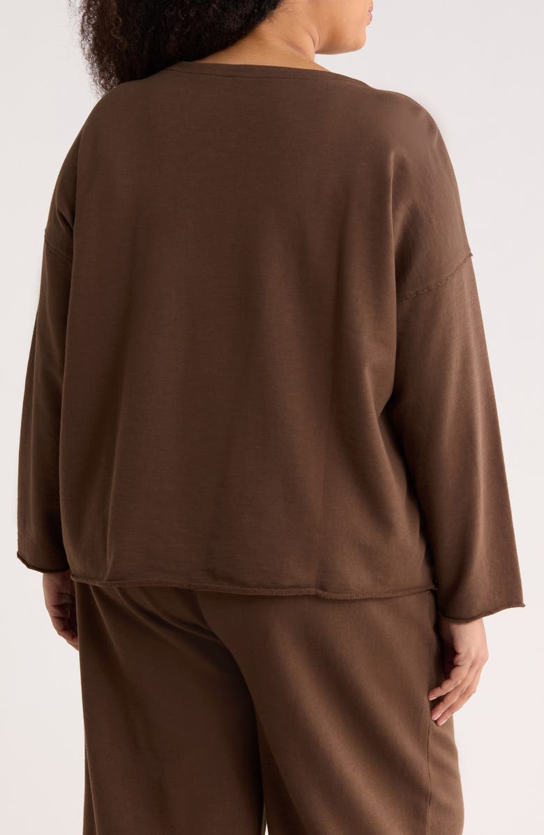 Eileen Fisher Bateau Neck Organic Cotton Sweatshirt, Alternate, color, Wren