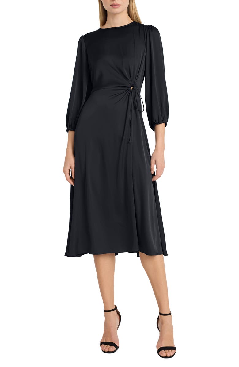 DONNA MORGAN FOR MAGGY Long Sleeve Tie Waist Midi Dress, Main, color,