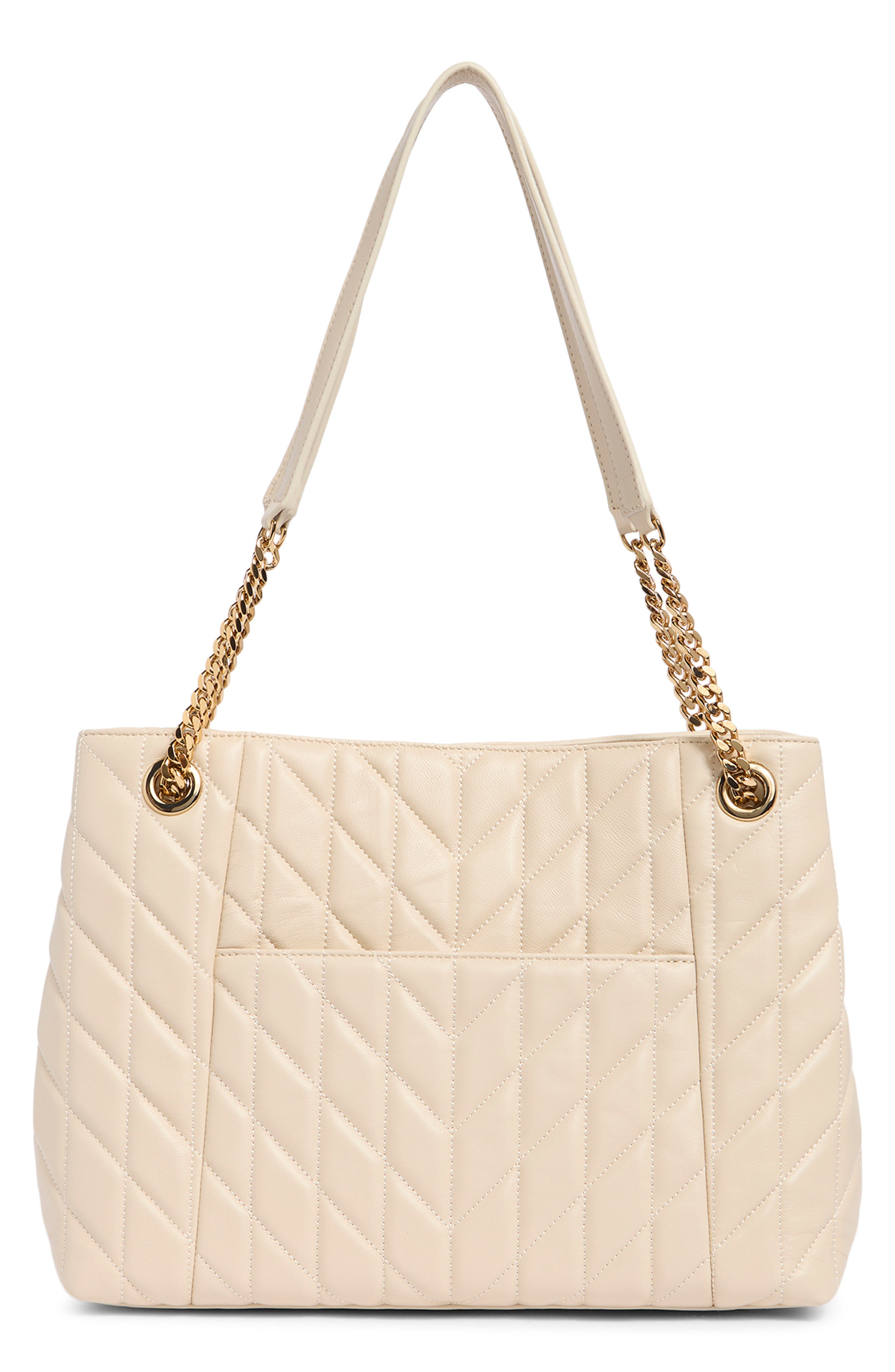 Quilted Leather Tote, Alternate, color, BRIE