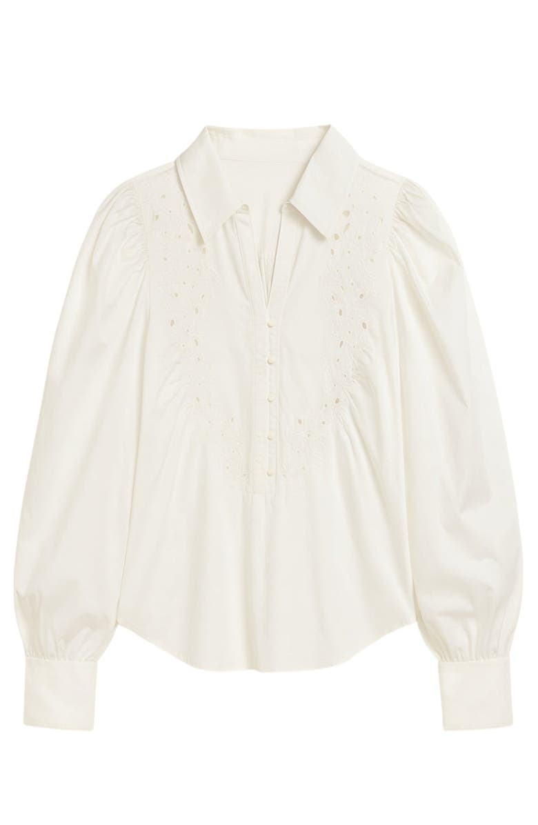 Rebecca Taylor Rachelle Pop Over Blouse, Alternate, color, Ivory